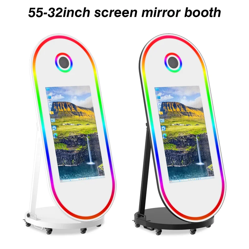 magic mirror photo booth instant print 32 inch touch screen magic mirror photo booth selfie led light photo booth event for wedd magic mirror photo booth instant print 32 inch touch screen magic mirror photo booth selfie led light photo booth event for wedd