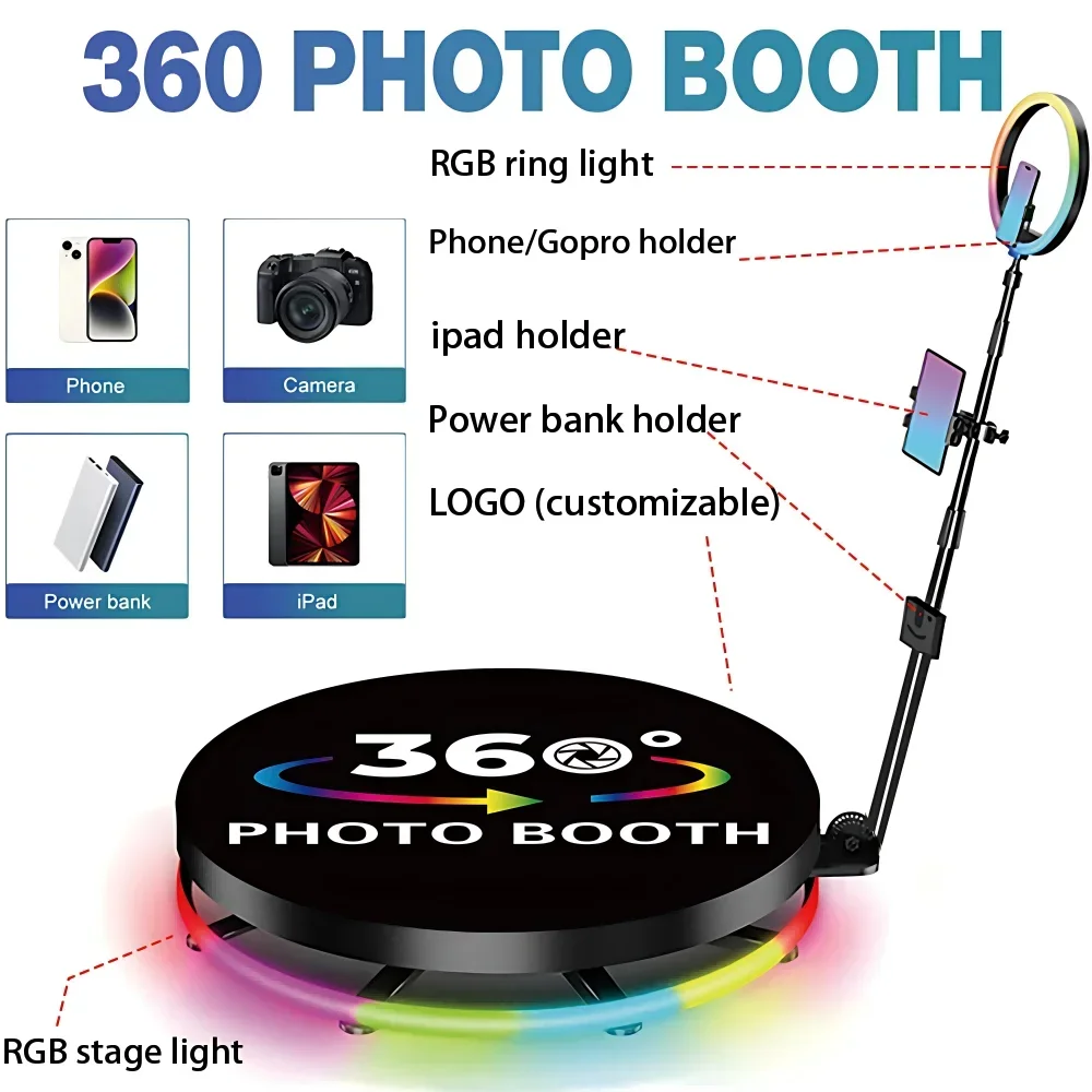 360 panoramic surround selfie booth professional photography table 360 photo booth machine rotation 360 photo booth 80cm 100cm 360 panoramic surround selfie booth professional photography table 360 photo booth machine rotation 360 photo booth 80cm 100cm