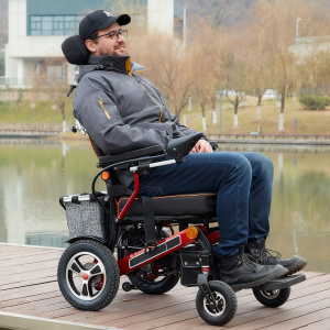 eu/usa warehouse two battery electric wheelchair,lightweight foldable powered wheelchair, portable folding carry wheelchair