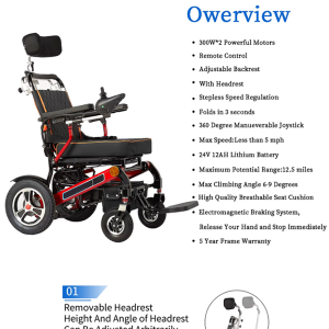 eu/usa warehouse two battery electric wheelchair,lightweight foldable powered wheelchair, portable folding carry wheelchair