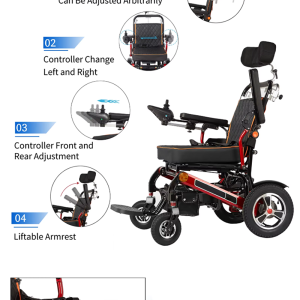 eu/usa warehouse two battery electric wheelchair,lightweight foldable powered wheelchair, portable folding carry wheelchair
