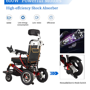eu/usa warehouse two battery electric wheelchair,lightweight foldable powered wheelchair, portable folding carry wheelchair