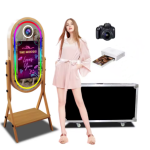 Wood-Grain DSLR Photo Booth With Touchscreen Wood-Grain DSLR Photo Booth With Touchscreen