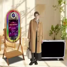 Wood-Grain DSLR Photo Booth With Touchscreen