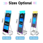 65 Inch White Magic Mirror Photo Booth
