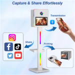 White 15.6 Inch DSLR Photo Booth With Touchscreen