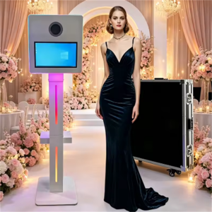 White 15.6 Inch DSLR Photo Booth With Touchscreen