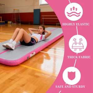 Pink Inflatable Yoga And Tumbling Mat