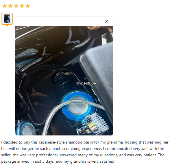 Verified customer review for Head Spa