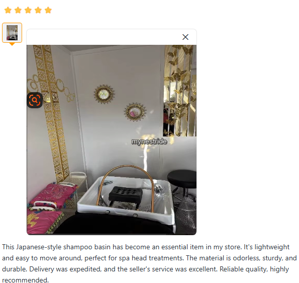 Verified customer review for Head Spa