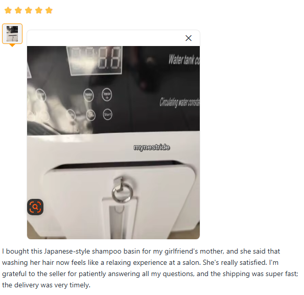 Verified customer review for Head Spa