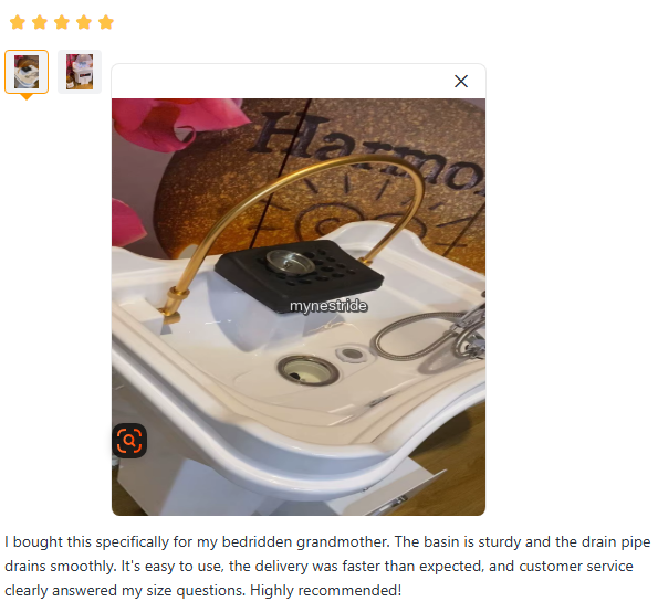 Verified customer review for Head Spa