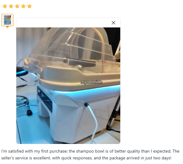 Verified customer review for Head Spa