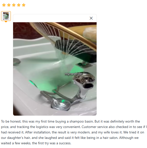 Verified customer review for Head Spa