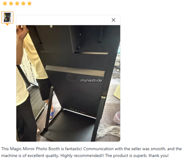 Verified customer review for Photo Booths