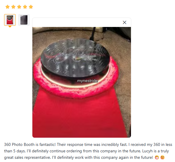Verified customer review for Photo Booths
