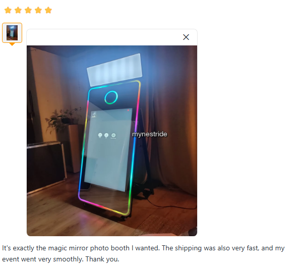 Verified customer review for Photo Booths