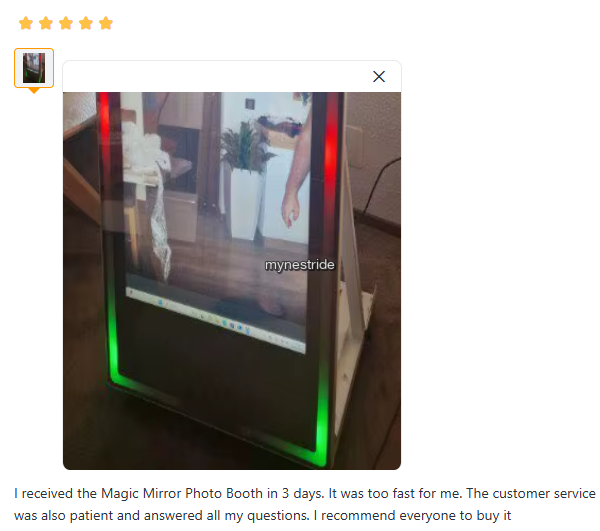 Verified customer review for Photo Booths