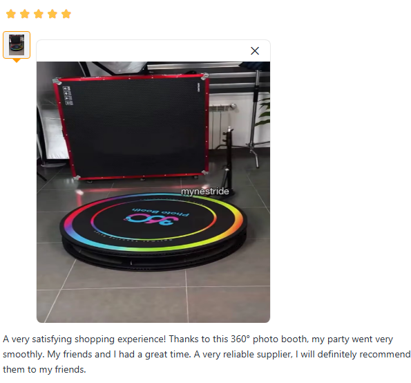 Verified customer review for Photo Booths