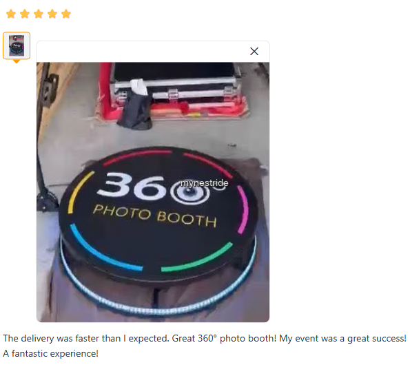 Verified customer review for Photo Booths