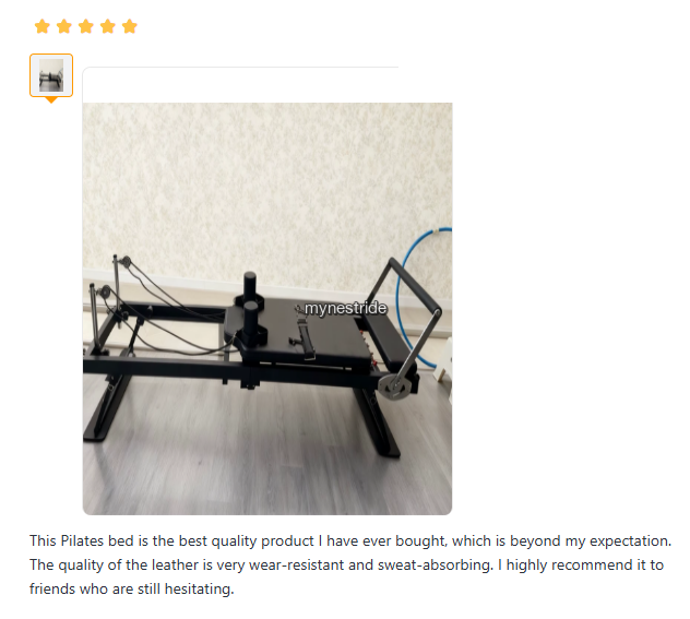 Verified customer review for Pilates