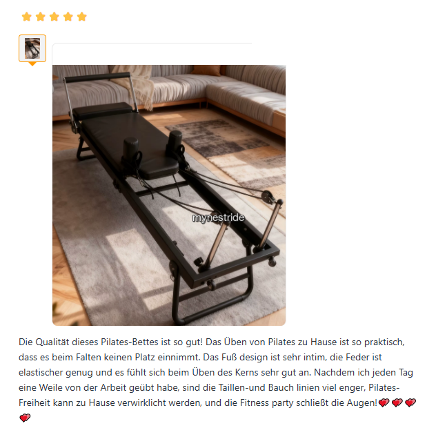 Verified customer review for Pilates