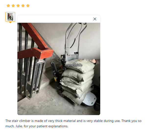 Verified customer review for Stair Climbers