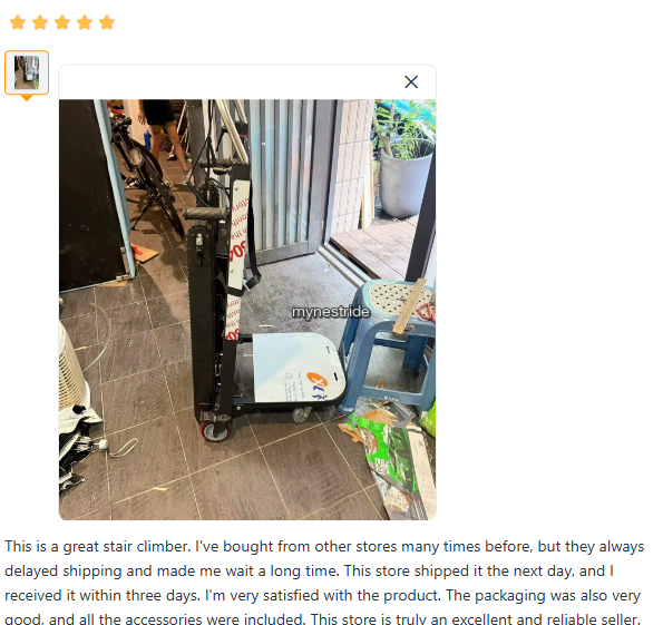 Verified customer review for Stair Climbers