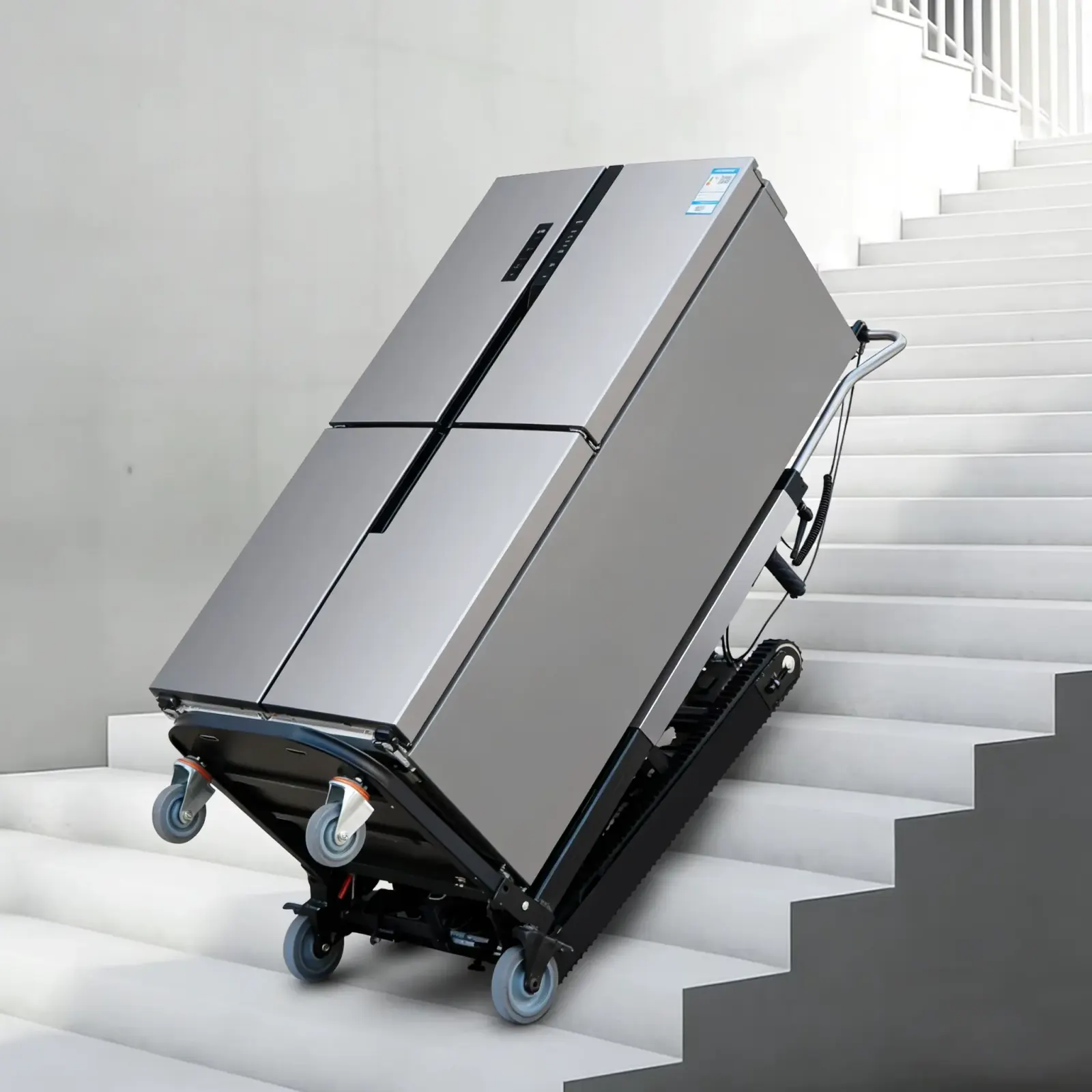 Tracked stair climber in stair-use scene